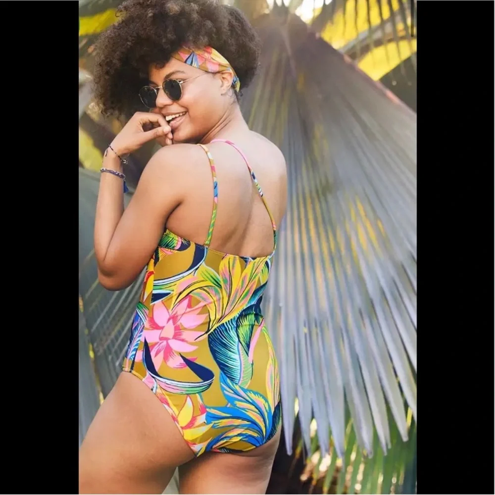 Aerie One Shoulder One Piece Swimsuit EUC Size Medium - Picture 2 of 8